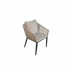 Lot de 2 chaises Aluminium 62x61x79cm - GASPARD - CEZARE 