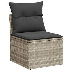 Acheter vidaXL Salon de jardin avec coussins 7 pcs gris clair résine tressée