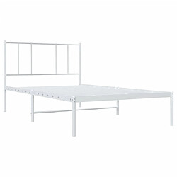 Maison Chic Lit adulte - Cadre de lit métal avec tête de lit pour chambre blanc 100x190 cm -MN13223 pas cher