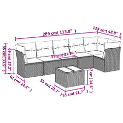 Avis vidaXL Salon de jardin avec coussins 7 pcs gris résine tressée