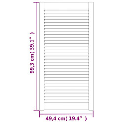 vidaXL Porte d'armoire à persiennes blanc 99,3x49,4 cm pin massif pas cher