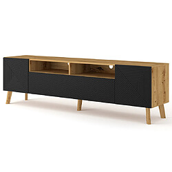 Bestmobilier Velato - meuble tv - bois et noir - 195 cm