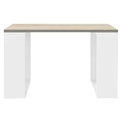 Table basse 65x65x40 cm aspect chêne/blanc ML-Design