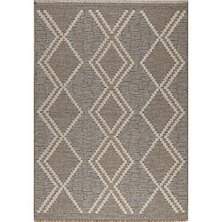 Jardindeco Tapis intérieur extérieur aspect jute bleu Tijuana 9048 180 x 67 cm. Tapis intérieur extérieur aspect jute bleu Tijuana 9048 180 x 67 cm