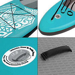 Ecd Germany Stand up paddle board gonflable Makani avec pompe á air pagaie turquoise 320 cm