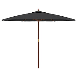 Avis vidaXL Parasol de jardin avec mât en bois noir 299x240 cm