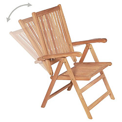 Maison Chic Lot de 4 Chaises inclinables de jardin - Fauteuil d'extérieur Bois de teck solide -MN86292 pas cher