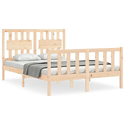 Maison Chic Cadre/structure de lit avec tête de lit pour adulte - Lit Moderne Chambre 120x200 cm bois massif -MN72244