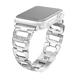 Wewoo Bracelet de montre en acier inoxydable avec diamants colorés pour Apple Watch séries 5 et 4 40 mm / 3 et 2 et 1 38 mm Argent