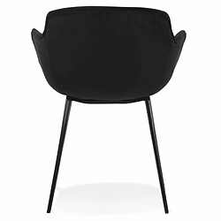 Paris Prix Fauteuil Design en Velours Javier 80cm Noir pas cher