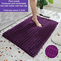 LUUCOZK Tapis de bain antidérapants absorbants à séchage rapide pour salle de bain - 43 x 61 cm - violet prune-Taille standard