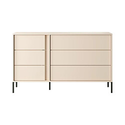 Avis Vente-Unique Commode 6 tiroirs - Avec LEDs - Beige - ELYNIA