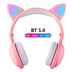 LED Cat Ear Headphones RGB Color Bluetooth 5.0 Casques antibruit Pliable Adultes Enfants Écouteurs avec Micro pas cher