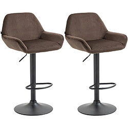 Non Lot de 2 tabourets de bar Braga velours noir