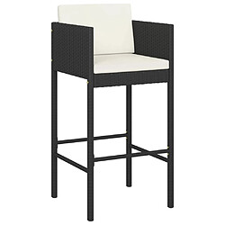 Avis Maison Chic Ensemble de bar de jardin 5 pcs et coussins,Table + chaises + coussins de jardin Résine tressée Noir -GKD842241