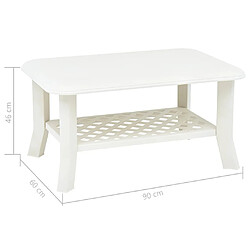 vidaXL Table basse Blanc 90x60x46 cm Plastique pas cher