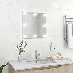 Maison Chic Miroir mural avec lampes LED | Miroir Décoration pour Maison Salle de Bain Carré Verre -GKD38692