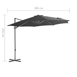 vidaXL Parasol de jardin en porte-à-faux avec mât en acier anthracite pas cher