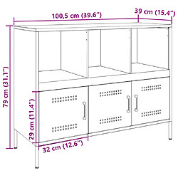 vidaXL Buffet blanc 100,5x39x79 cm acier pas cher