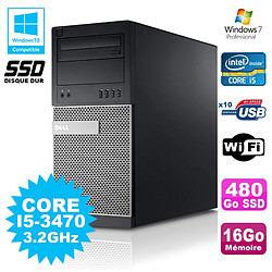 PC Tour Dell Optiplex 790 I5-3470 3.2Ghz 16Go 480Go SSD DVD WIFI Win 7 · Occasion 