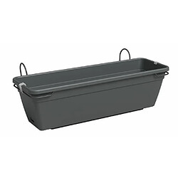 Kit Balcon Jardiniere - Plastique - Anthracite - Rectangulaire - L60 x P20 x H17cm - ARTEVASI