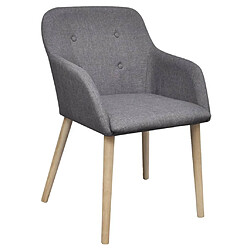 Maison Chic Lot de 4 Chaises à manger,Chaise pour cuisine gris clair tissu et chêne massif -MN77729