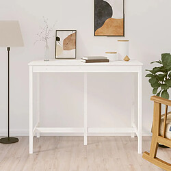 vidaXL Table de bar Blanc 140x80x110 cm Bois massif de pin