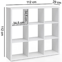 Acheter Mes Etagère 9 niches 112x29x112 cm blanche