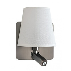 Luminaire Center Applique avec liseuse Bahia Nickel satiné 1 ampoule 32,1cm