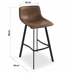 Tabouret Versa Edvin Marron 49 x 88 x 42 cm (2 Unités) pas cher