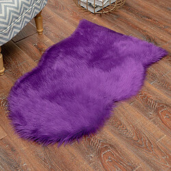 LUUCOZK Tapis moelleux en fausse fourrure, tapis à poils longs pour chambre à coucher, salon, violet-60x90cm 1p 