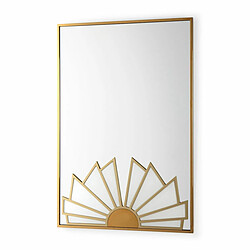 Miroir mural Thai Natura Blanc Noir Doré Métal Verre Bois MDF 80 x 3 x 120 cm