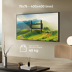 Onkron Support TV Mural Fixe pour 26 - 55 Pouces TVs & Écrans, Accroche Television Mural Poids de 45 kg - Fixation Murale TV avec VESA 75x75 - VESA 400x400 mm/Support Mural TV Universel FME-44B Noir