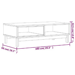 vidaXL Table basse FLAM 100x50x32,5 cm bois de pin massif pas cher