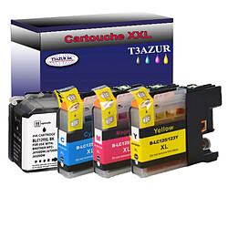 T3Azur Lot de 4 Cartouches compatibles Brother MFC-J6520DW,MFC-J6720DW, LC129XL, LC125XL