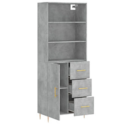 Acheter Maison Chic Buffet,Meuble de Rangement,commode pour salon,Cuisine Gris béton 69,5x34x180 cm Bois d'ingénierie -MN22907