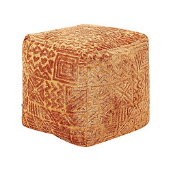 Beliani Pouf marron doré à motif géométrique SANAWAN 