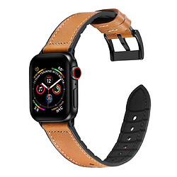 Wewoo Bracelet de montre en acier inoxydable couleur TPU + pour Apple Watch séries 5 et 440 mm / 3 et 2 et 138 mm brun