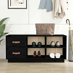 Maison Chic Banc à chaussures | Meuble de rangement à chaussures Meuble d'Entrée Noir 100x34x45 cm Bois de pin massif -MN24522