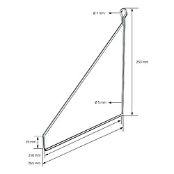 Acheter ML DESIGN MODERN LIVING Lot de 6 supports d'étagère murale équerre triangle en métal argent 250x250 mm