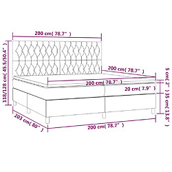 vidaXL Sommier à lattes de lit et matelas et LED Gris foncé 200x200 cm pas cher