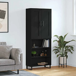 Maison Chic Buffet,Meuble de Rangement,commode pour salon,Cuisine Noir 69,5x34x180 cm Bois d'ingénierie -MN78804