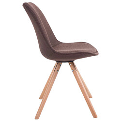 Avis Decoshop26 4 chaises de salle à manger style scandinave en tissu marron pieds rond en bois clair CDS10346