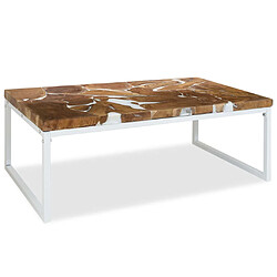 vidaXL Table basse Teck Résine 110x60x40 cm