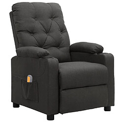 vidaXL Fauteuil de massage Gris foncé Tissu