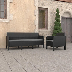 Maison Chic Salon de jardin 2 pcs avec coussins - Table et chaises d'extérieur - Mobilier/Meubles de jardin Moderne PP Rotin Anthracite -MN51555