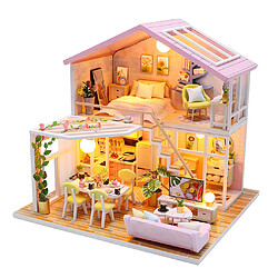 DIY Kit Dollhouse Miniature avec des Meubles Kits 3D En Bois Miniature Maison-2 Histoires Miniature Poupées Maison Chalet Bâtiment Modèle