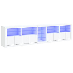 vidaXL Buffet avec lumières LED blanc 283x37x67 cm