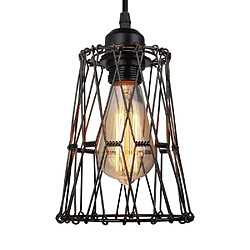 Stoex Lustre Suspensions en forme de Cage 15cm Noir , Suspension Luminaire Industriell Lustre Suspensions en forme de Cage 15cm Noir , Suspension Luminaire Industrielle Vintage Plafonnier en Créatif Métal Base E27 (Ampoules non incluses)