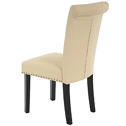 Avis Mendler 2x chaise de salle à manger Chesterfield II, fauteuil avec rivets, similicuir crème, pieds foncés